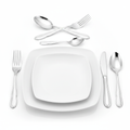 Silver-Look Plastic Tableware Place Setting
